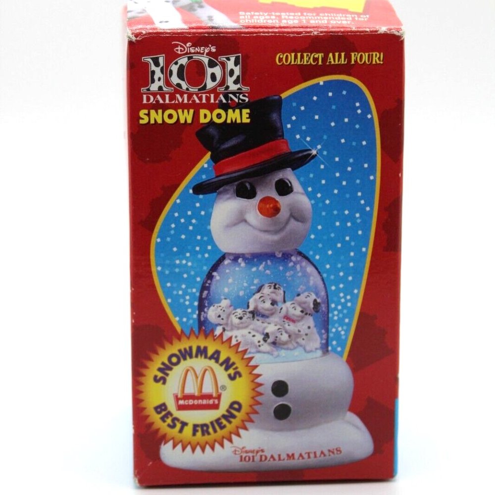 Disney 101 Dalmatians Snow Dome McDonalds Snowmans Best Friend with Box Vtg 1996
